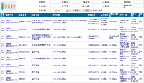 SRRC认证查询